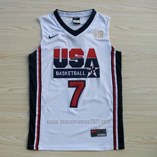 Camiseta USA 1992 Larry Bird #7 Blanco